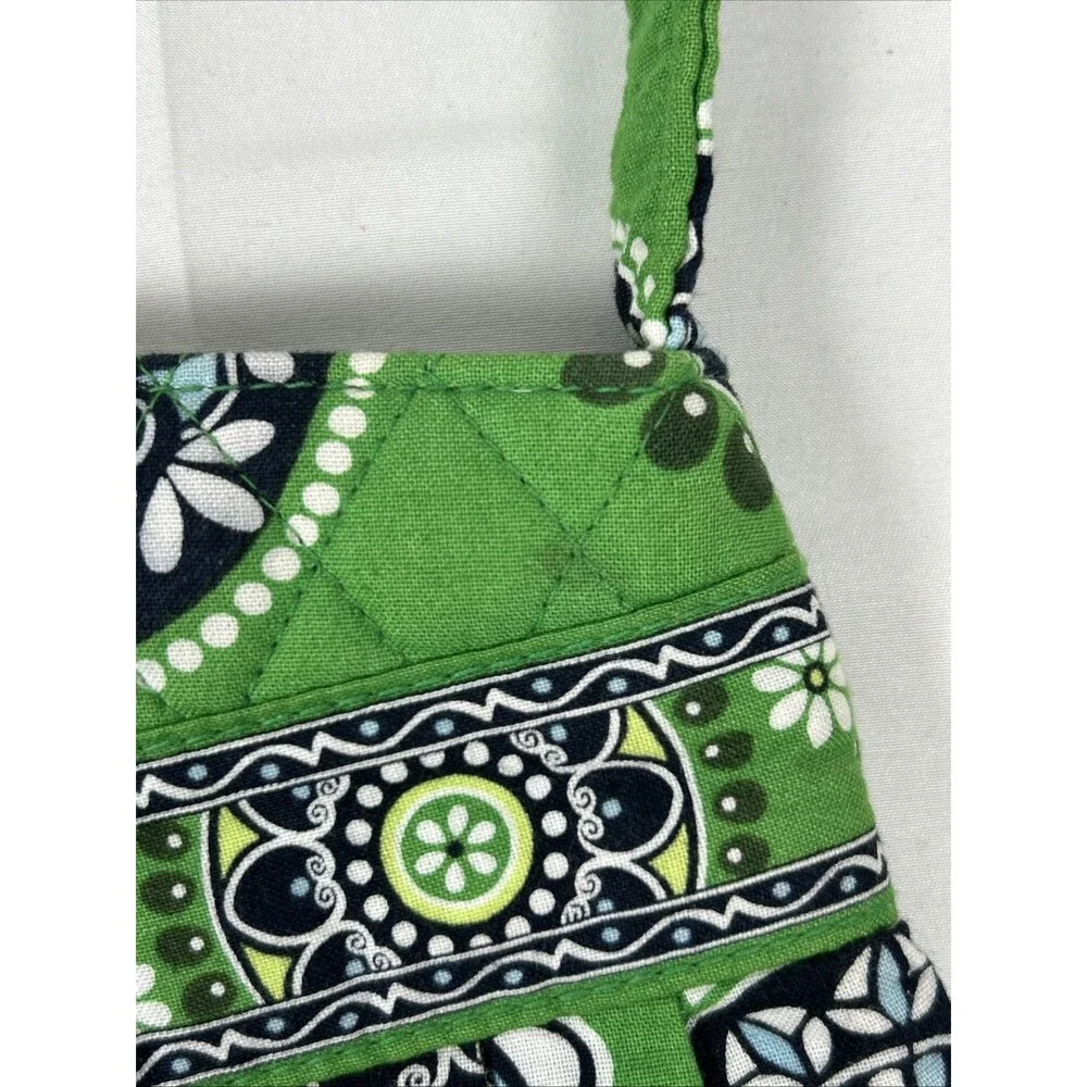 Vera Bradley Retired Hannah Handbag in Cupcakes Green Blue Pleated Small